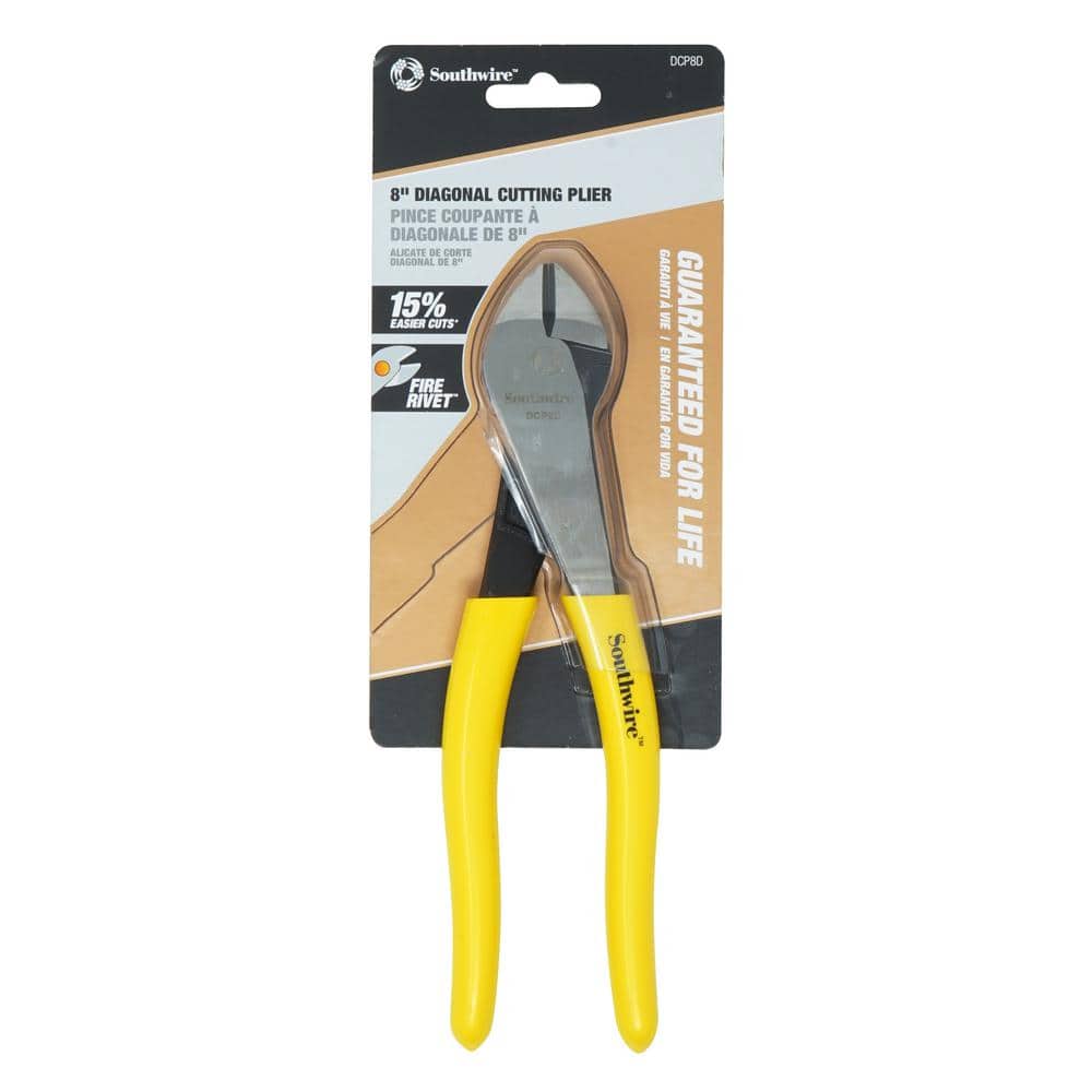 Southwire 8 in. High-Leverage Diagonal Cutting Pliers with Dipped Handles (2)