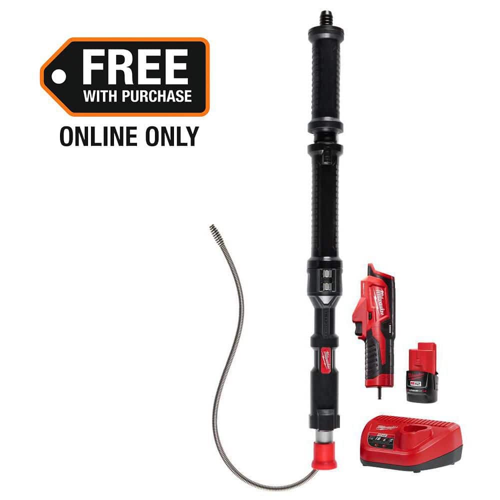 Milwaukee M12 Trap Snake 12V Lithium-Ion Cordless 4 ft. Urinal Auger Drain Cleaning Kit (1)