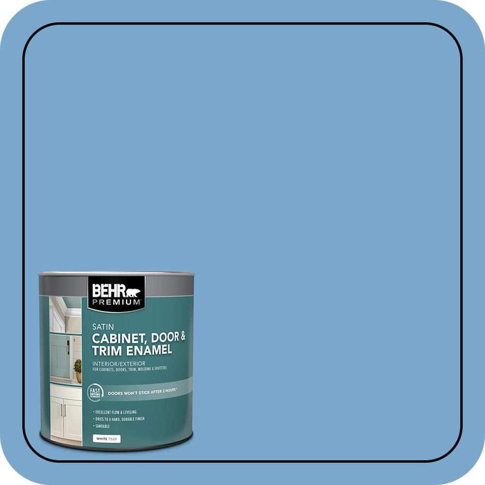 BEHR PREMIUM 1 qt. #M520-4 Mirror Lake Satin Enamel Interior/Exterior Cabinet, Door & Trim Paint