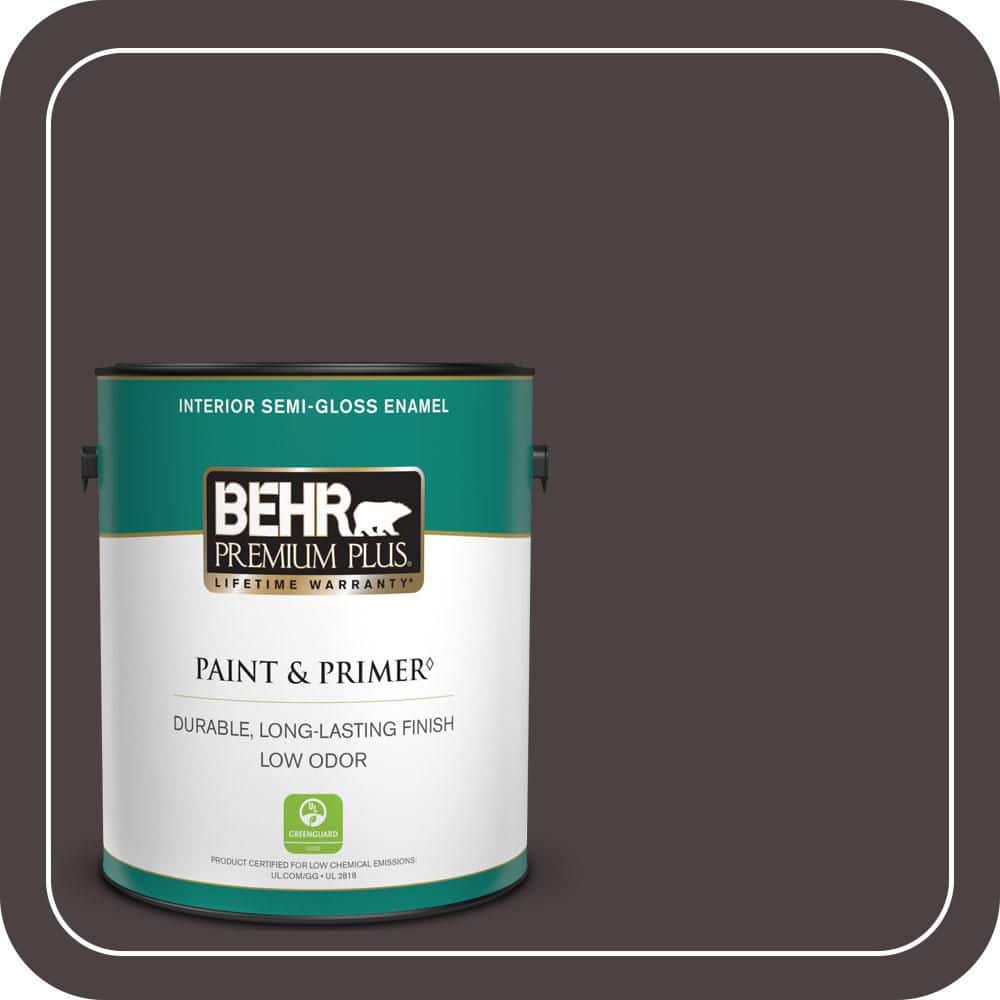 BEHR PREMIUM PLUS 1 gal. Home Decorators Collection #HDC-AC-26 Sarsaparilla Semi-Gloss Enamel Low Odor Interior Paint & Primer (1)