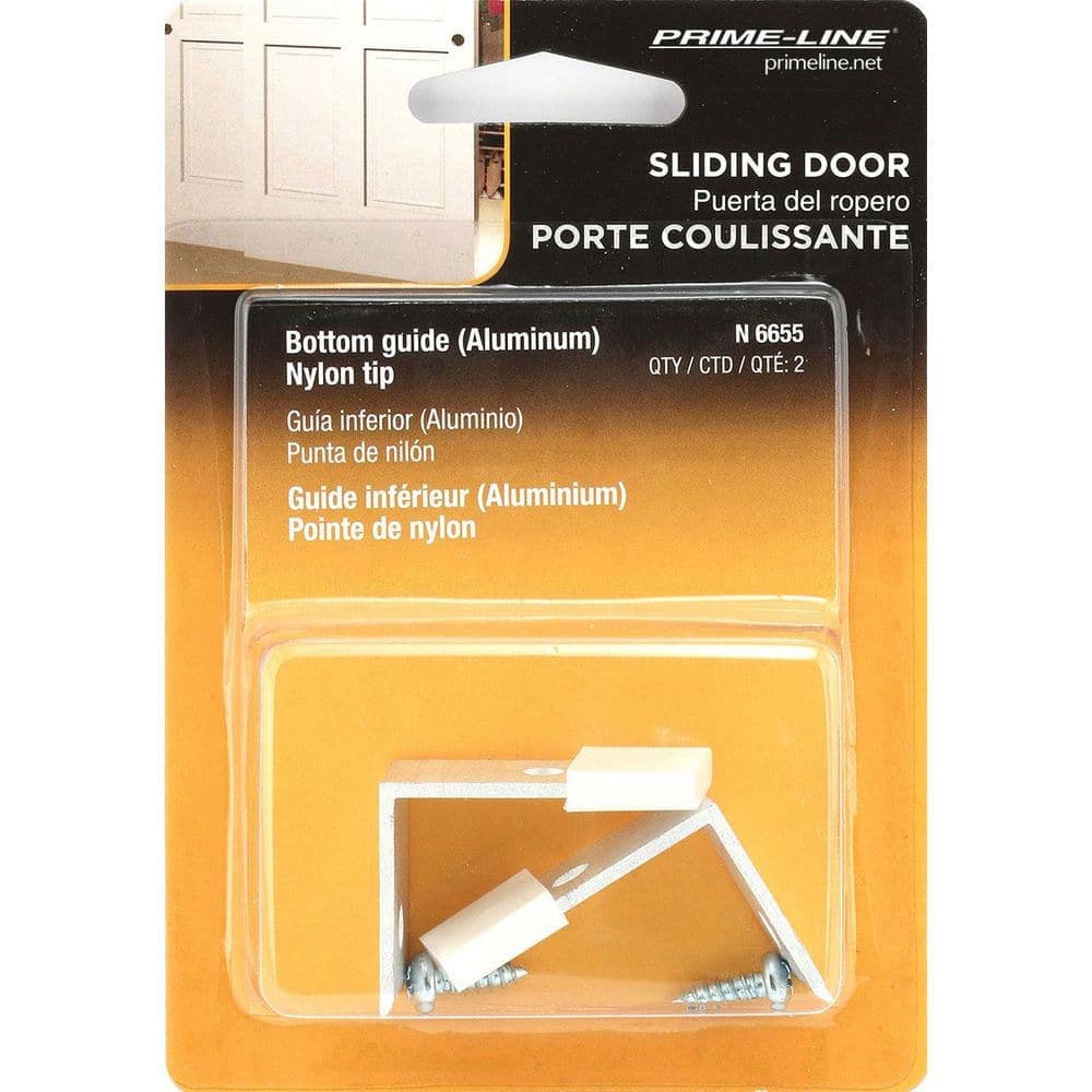 Prime-Line Bypass Door Bottom L-Guide Brackets, Like (2-pack) (3)