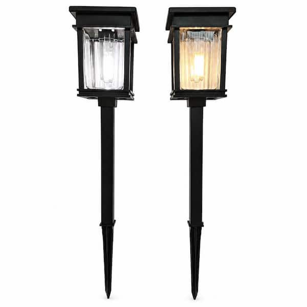 Hampton Bay Lauder Black Solar LED 40 Lumen Weather Resistant Path Light (4-Pack)