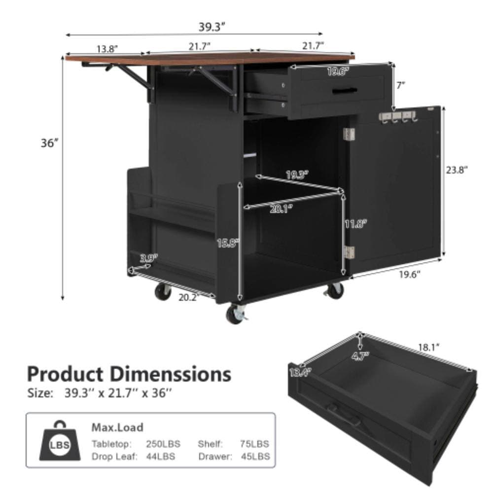 Unbranded 39.3 in. W x 21.7 in. D x 38 in. H Bathroom Black Linen Cabinet (2)