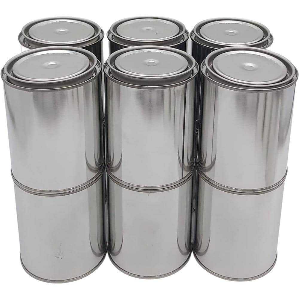 Dyiom 1-Pint Silver Paint Bucket, Empty Metal Pint Paint Cans with Lids (Pack of 12) (1)