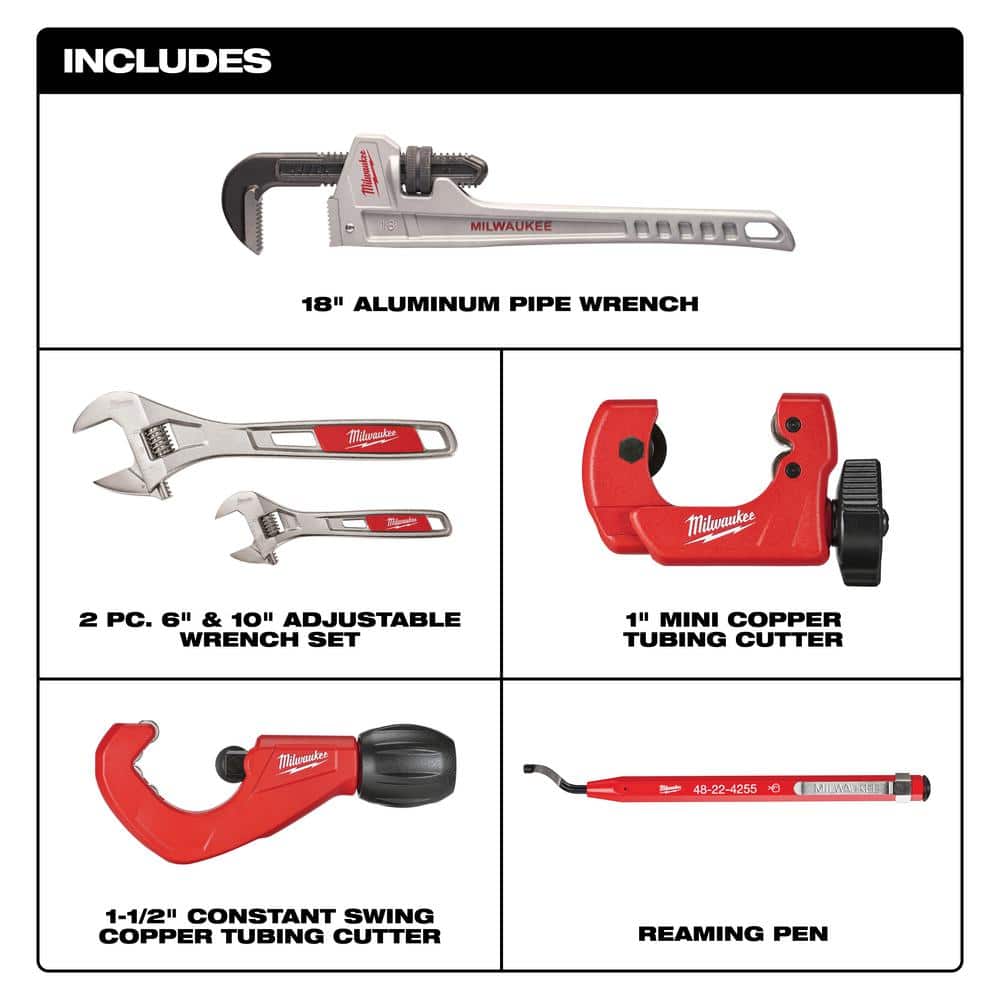 Milwaukee 18 in. Plumbers Hand Tool Set (6-Piece) (2)