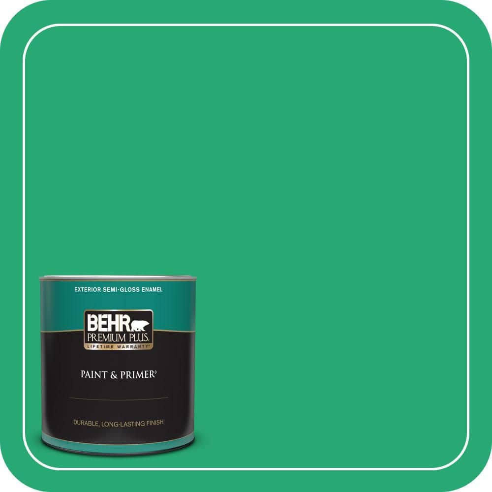 BEHR PREMIUM PLUS 1 qt. #470B-5 Garden Medley Semi-Gloss Enamel Exterior Paint & Primer