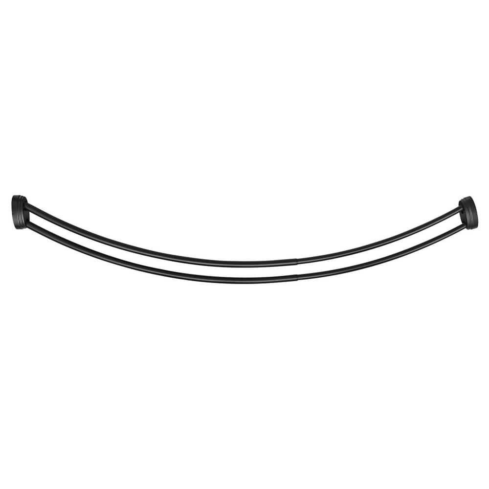 Utopia Alley 72 in. Rustproof Aluminum Double Curved Shower Rod, Adjustable 45 to 72 in., 8 in. Extra Shower Space, Matt Black