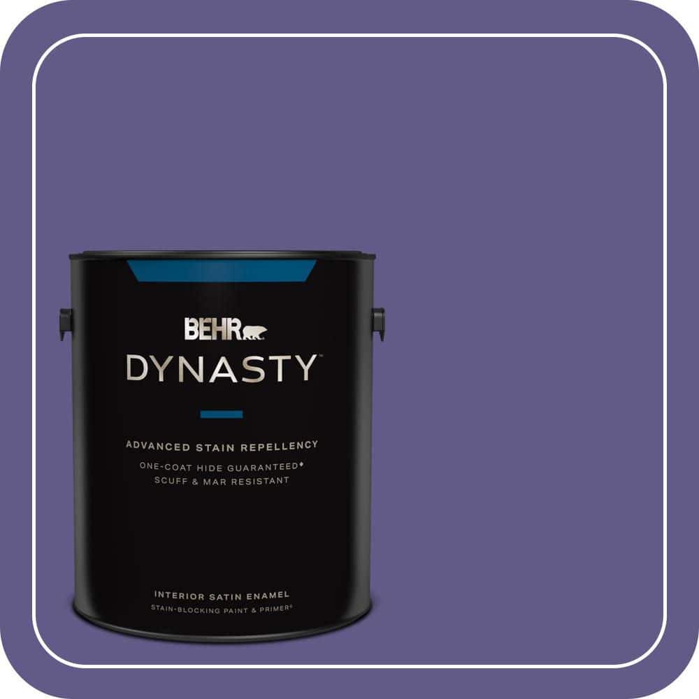 BEHR DYNASTY 1 gal. #S-G-640 Purple Balloon Satin Enamel Interior Stain-Blocking Paint & Primer