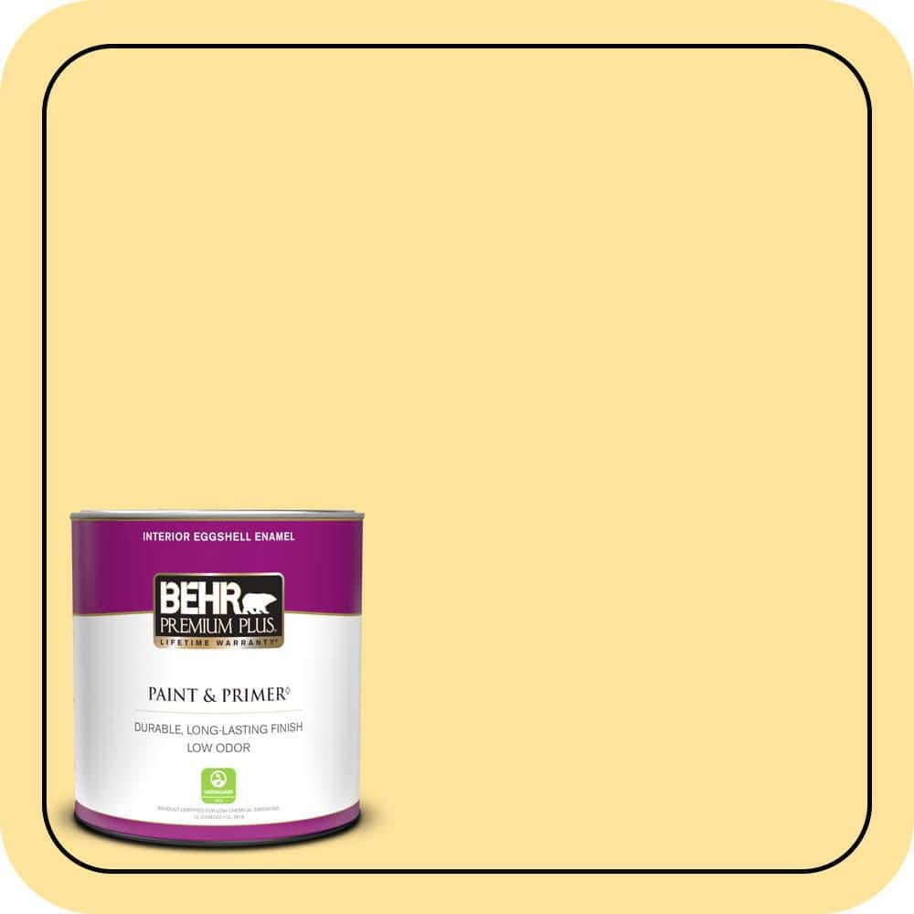 BEHR PREMIUM PLUS #340B-4 Lemon Drops Enamel & Primer Color Sample