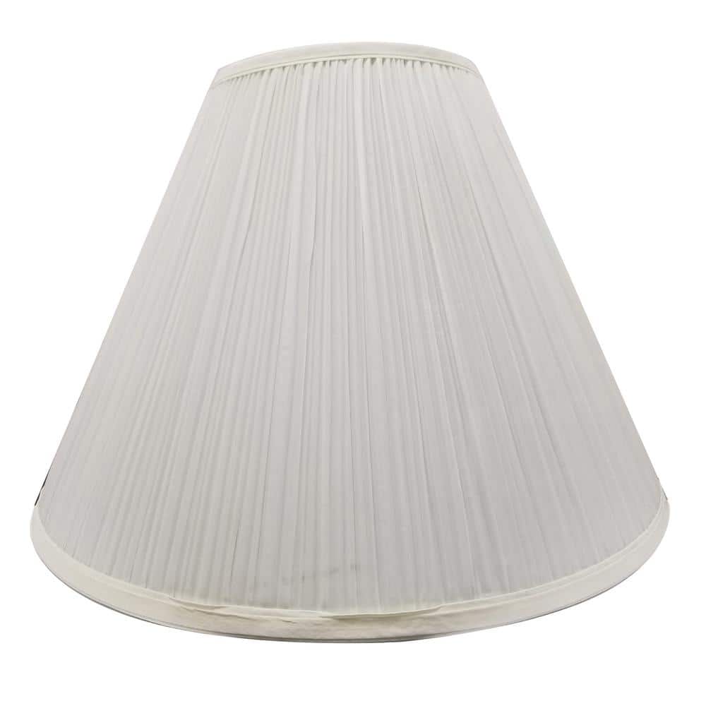 Hampton Bay Mix and Match 17 in. DIA x 12.5 in H Eggshell Finish Linen Round Table Lamp Shade with Spider Fitter (2)