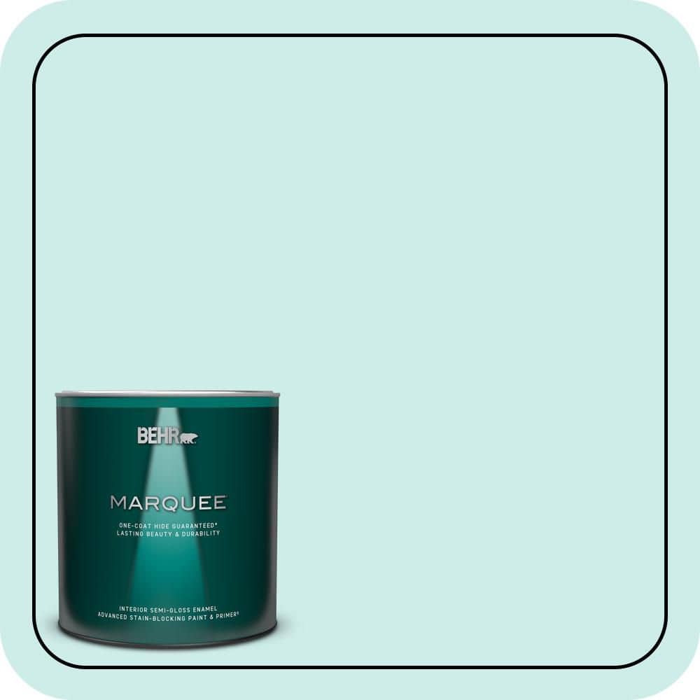 BEHR MARQUEE 1 qt. #500C-3 Spa Semi-Gloss Enamel Interior Paint & Primer