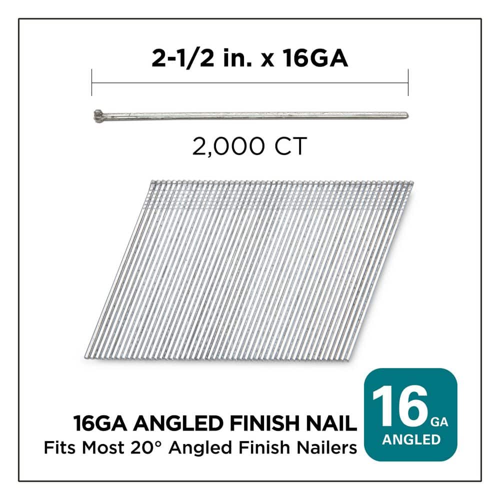 PRO-FIT 2-1/2 in. x 16GA 20° Angled Electrogalvanized Collated Framing Nails (2000-Per Box) (2)