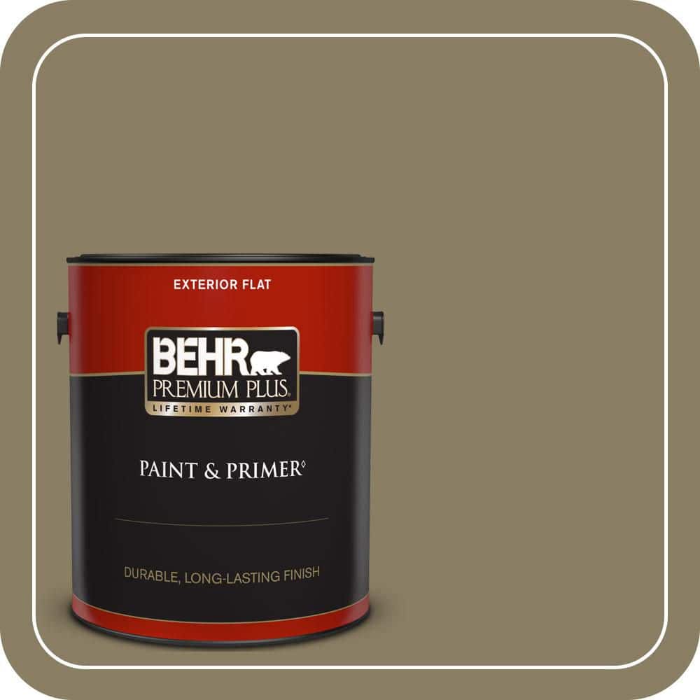 BEHR PREMIUM PLUS 1 gal. #N330-6 Lagoon Moss Flat Exterior Paint & Primer