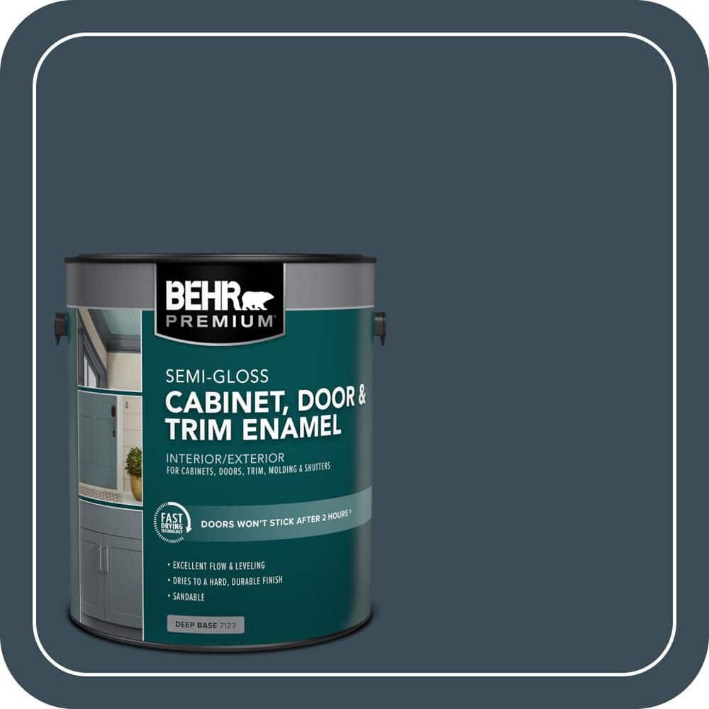 BEHR PREMIUM 1 gal. #SC-101 Atlantic Semi-Gloss Enamel Interior/Exterior Cabinet, Door & Trim Paint