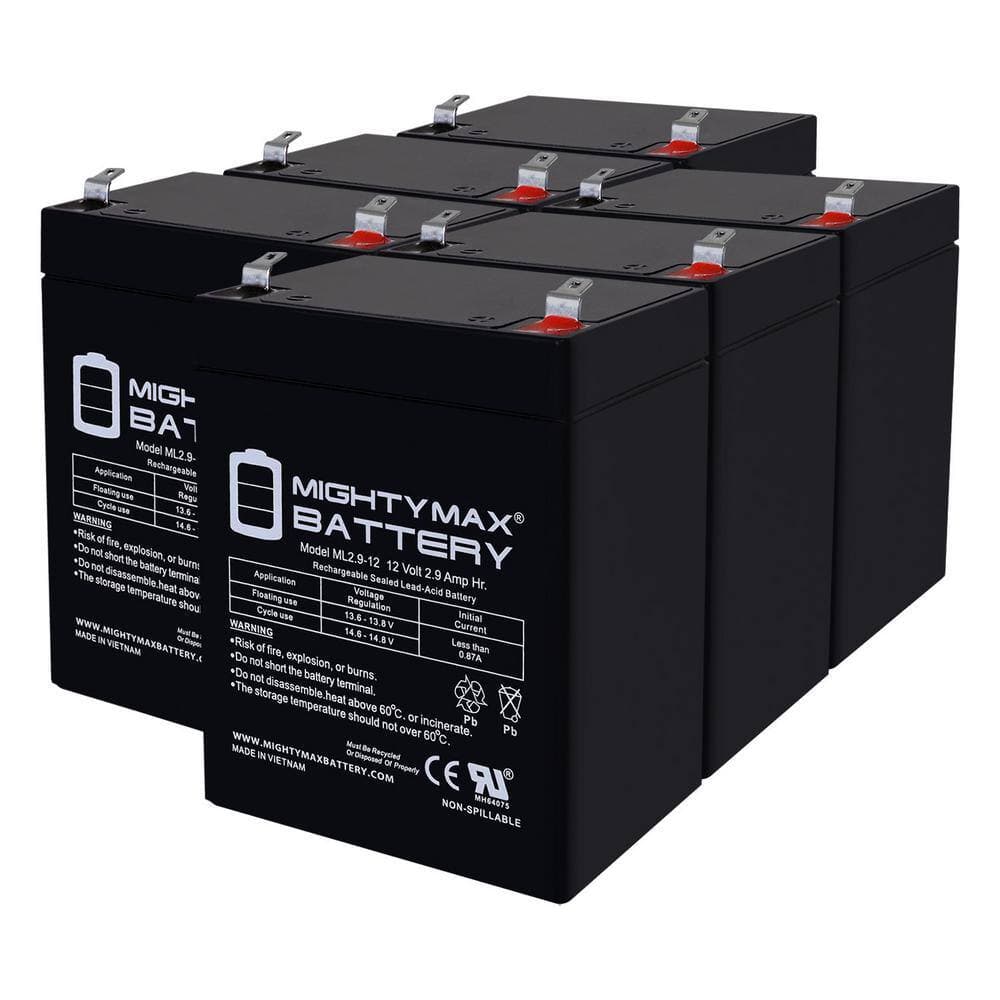 Mighty Max Battery 12-Volt 2.9AH F1 SLA Replacement Battery Compatible With Vision CP1229 - 6 Pack (1)
