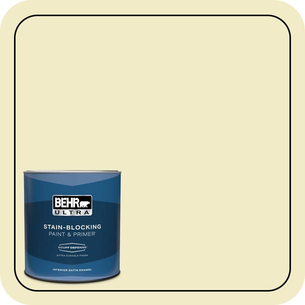 BEHR ULTRA 1 qt. #P350-2 May Apple Extra Durable Satin Enamel Interior Paint & Primer
