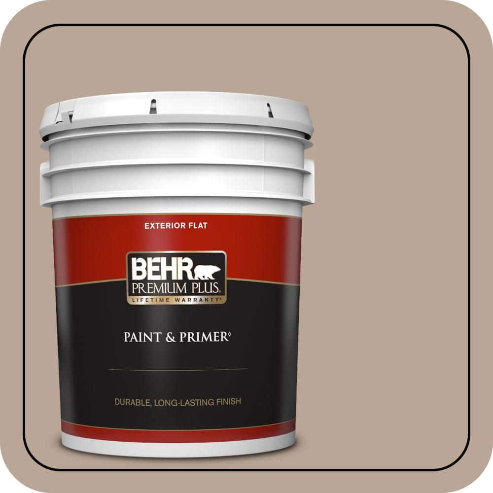 BEHR PREMIUM PLUS 5 gal. #MQ2-37 Eiffel For You Flat Exterior Paint & Primer