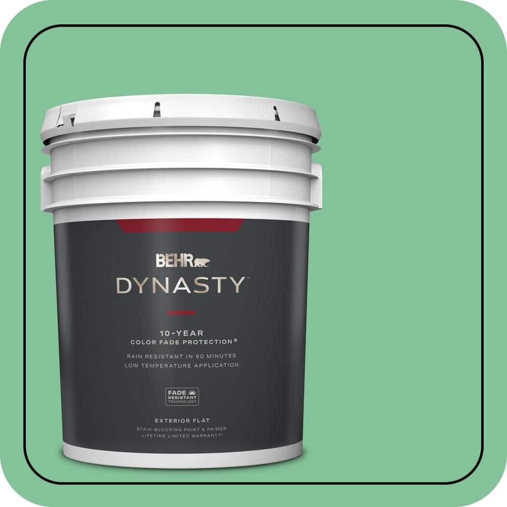 BEHR DYNASTY 5 gal. #P410-4 Willow Hedge Flat Exterior Stain-Blocking Paint & Primer