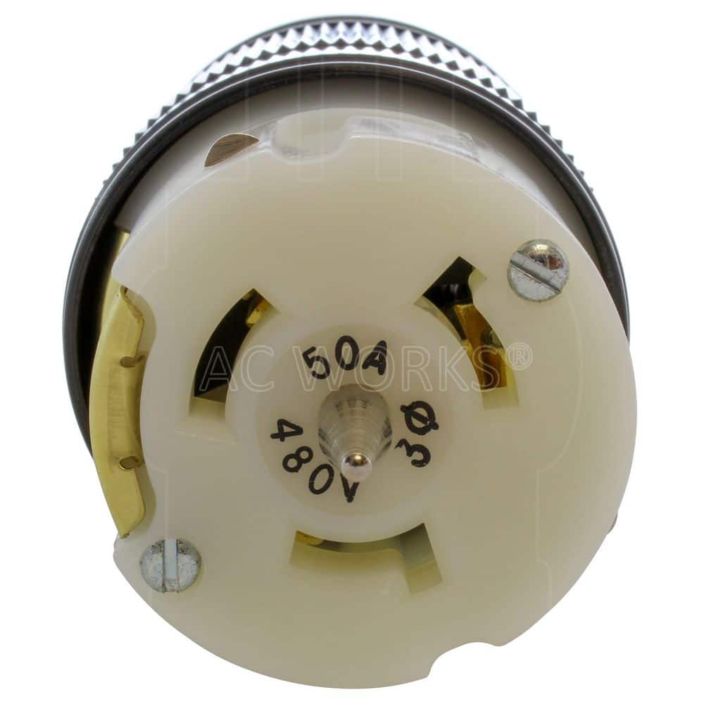 AC WORKS California Standard CS8164 50A 3-Phase 480V 4-Wire Locking Female Connector (3)