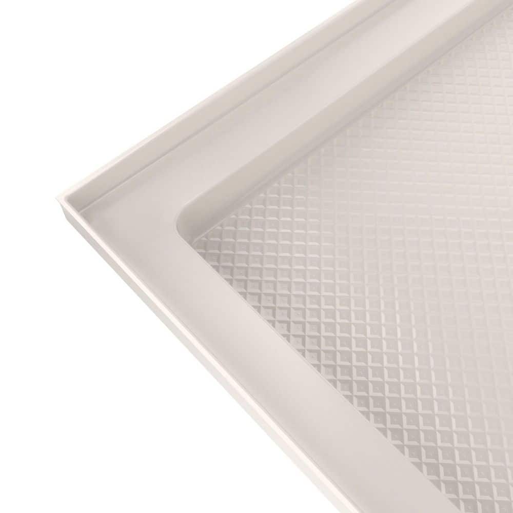 DreamLine SlimLine 60 in. L x 36 in. W Alcove Rectangular Biscuit Shower Pan Base with 2 in. Round Left Drain in Polished Nickel (2)