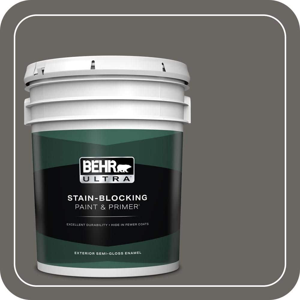 BEHR ULTRA 5 gal. #PPU24-03 Chinchilla Semi-Gloss Enamel Exterior Paint & Primer