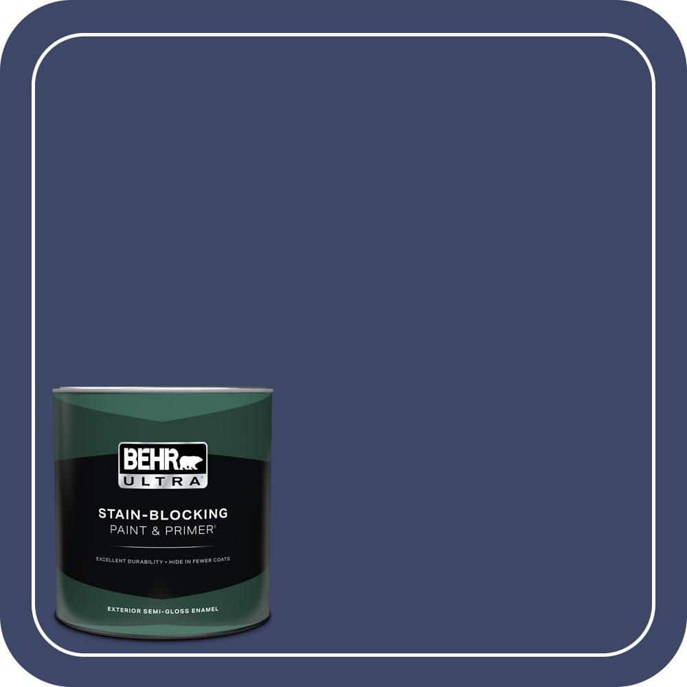 BEHR ULTRA 1 qt. #S-H-620 Midnight Sky Semi-Gloss Enamel Exterior Paint & Primer