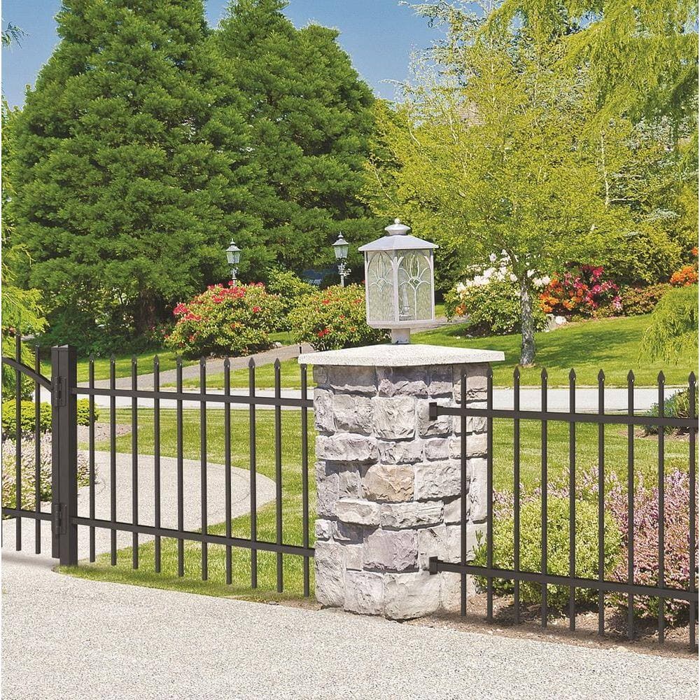 Barrette Outdoor Living 3/4 in. x 2 in. 2 in. Heavy-Duty Black Aluminum Wall Mount Fence Bracket Kit (3-Pack) (2)
