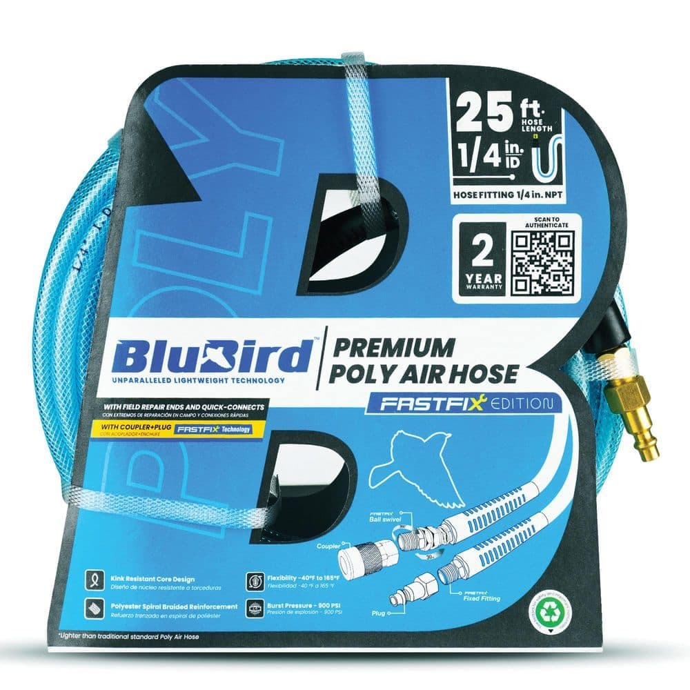 BLUBIRD 1/4 in. x 25 ft. Polyurethane Air Hose