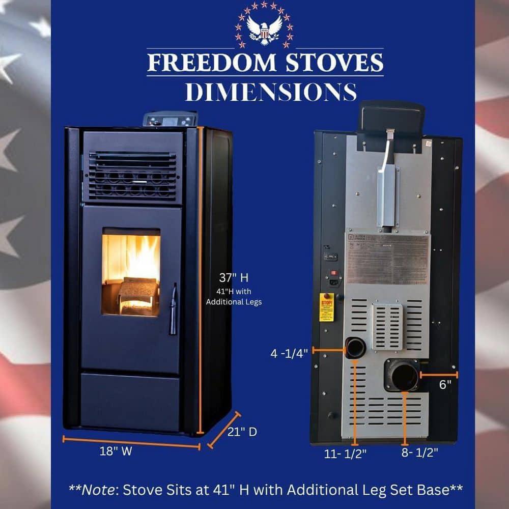 PELLETHEAD Pellet Stove Freestanding - Wi-Fi Control and Removable Legs, Heats up to 1800 sq ft.- Marble White (3)