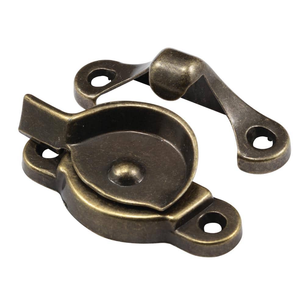 Prime-Line 1-15/16 in. Antique Brass Diecast Zinc Double Hung Sash Lock with Cam-Action Latch