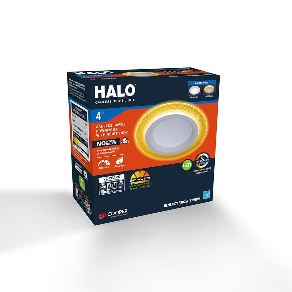 HALO 1-pack 4 in. RL Night Light, 700-Lumens, Selectable CCT, D2W DM (3)