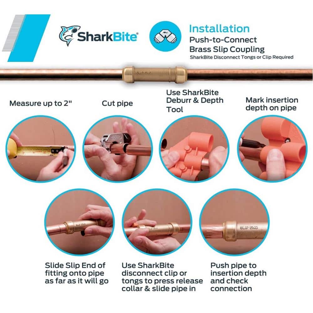 SharkBite Push-to-Connect Brass Slip Coupling Fitting (3)