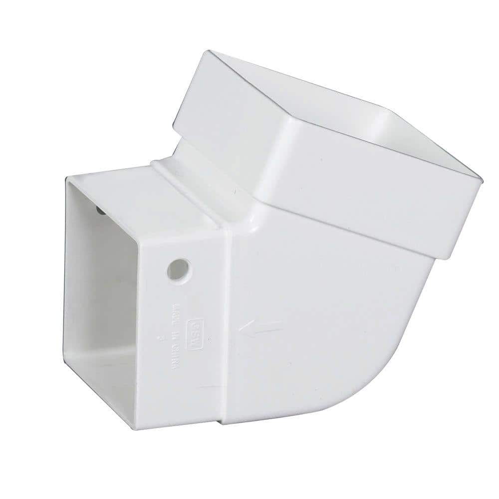Amerimax Home Products 2 in. x 2 in. White Vinyl Square Downspout Elbow