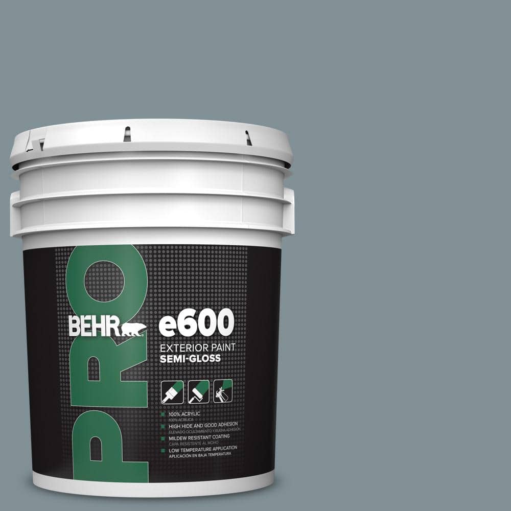 BEHR PRO 5 gal. #740F-4 Dark Storm Cloud Semi-Gloss Acrylic Exterior Paint