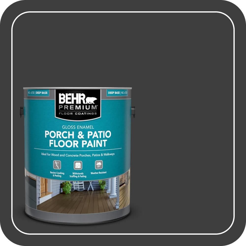 BEHR PREMIUM 1 gal. #N520-7 Carbon Gloss Enamel Interior/Exterior Porch and Patio Floor Paint