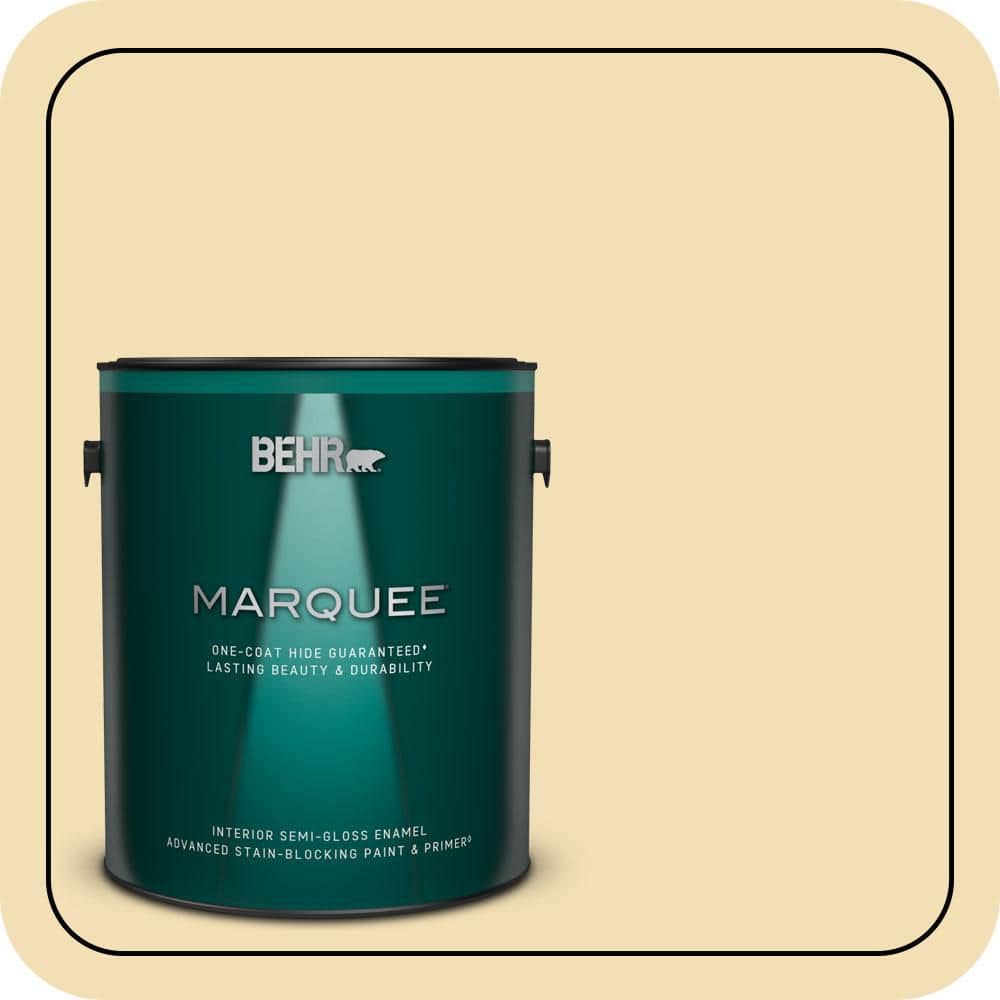BEHR MARQUEE 1 gal. #PPU6-12 Calla Semi-Gloss Enamel Interior Paint & Primer