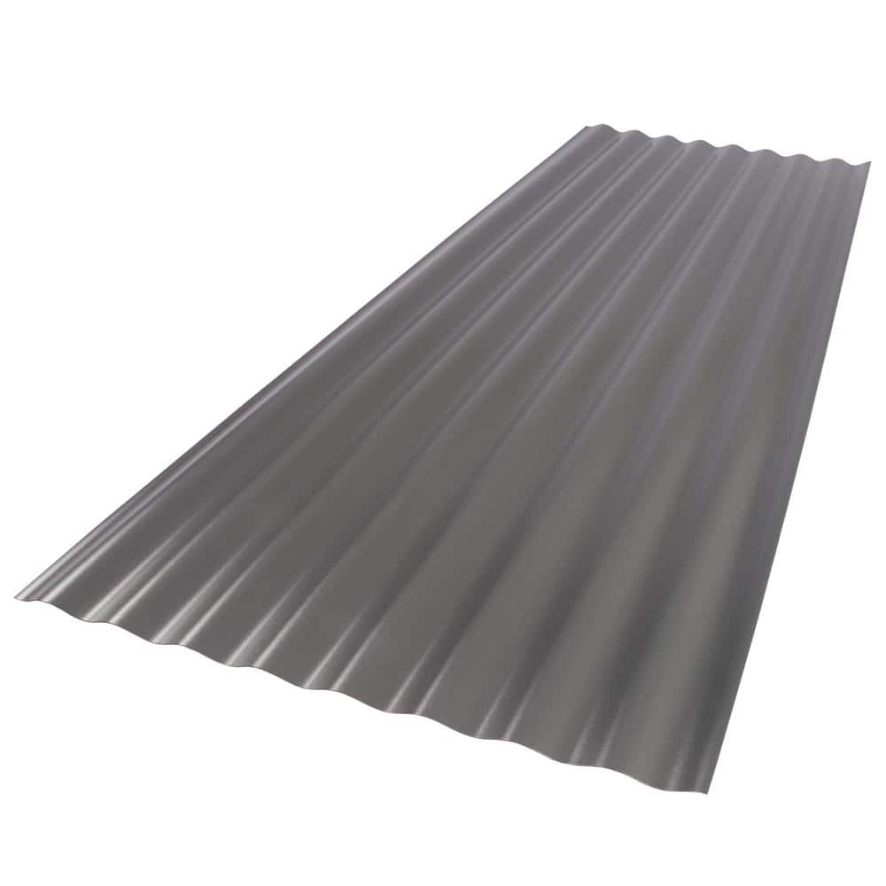 Suntop 26 in. x 6 ft. Corrugated Foam Polycarbonate Roof Panel in Castle Gray