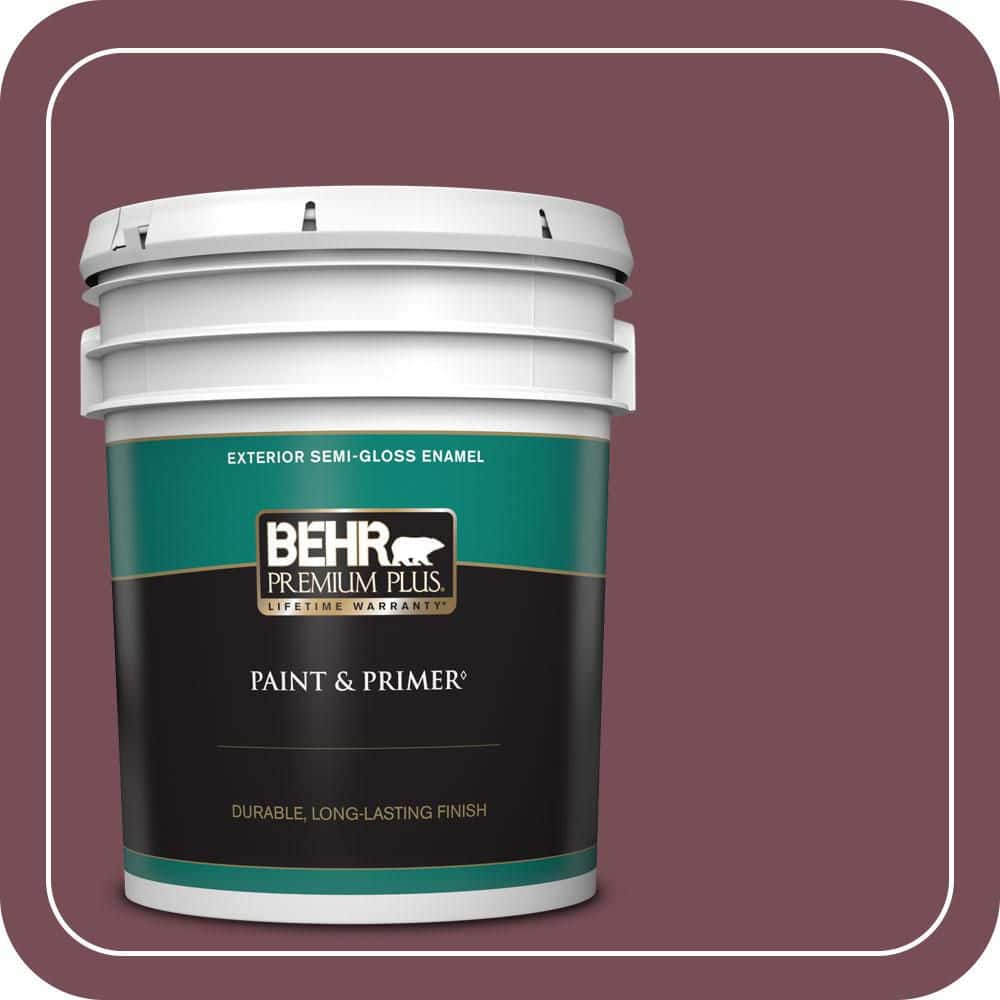 BEHR PREMIUM PLUS 5 gal. #MQ1-01 Rule Breaker Semi-Gloss Enamel Exterior Paint & Primer