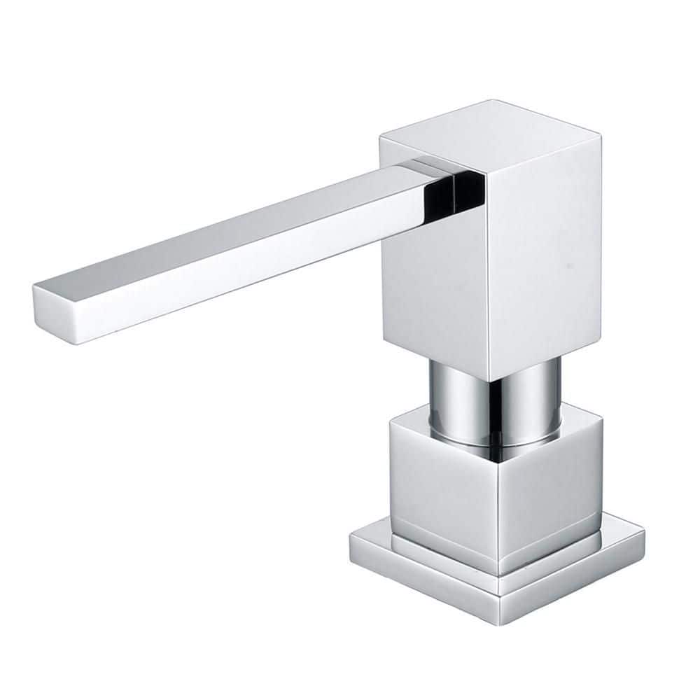 Numhew Metal Sink Soap Dispenser for Sink, All Brass Built-in and Refill from Top, Hand and Dish Soap Copper Pump, Chrome (1)