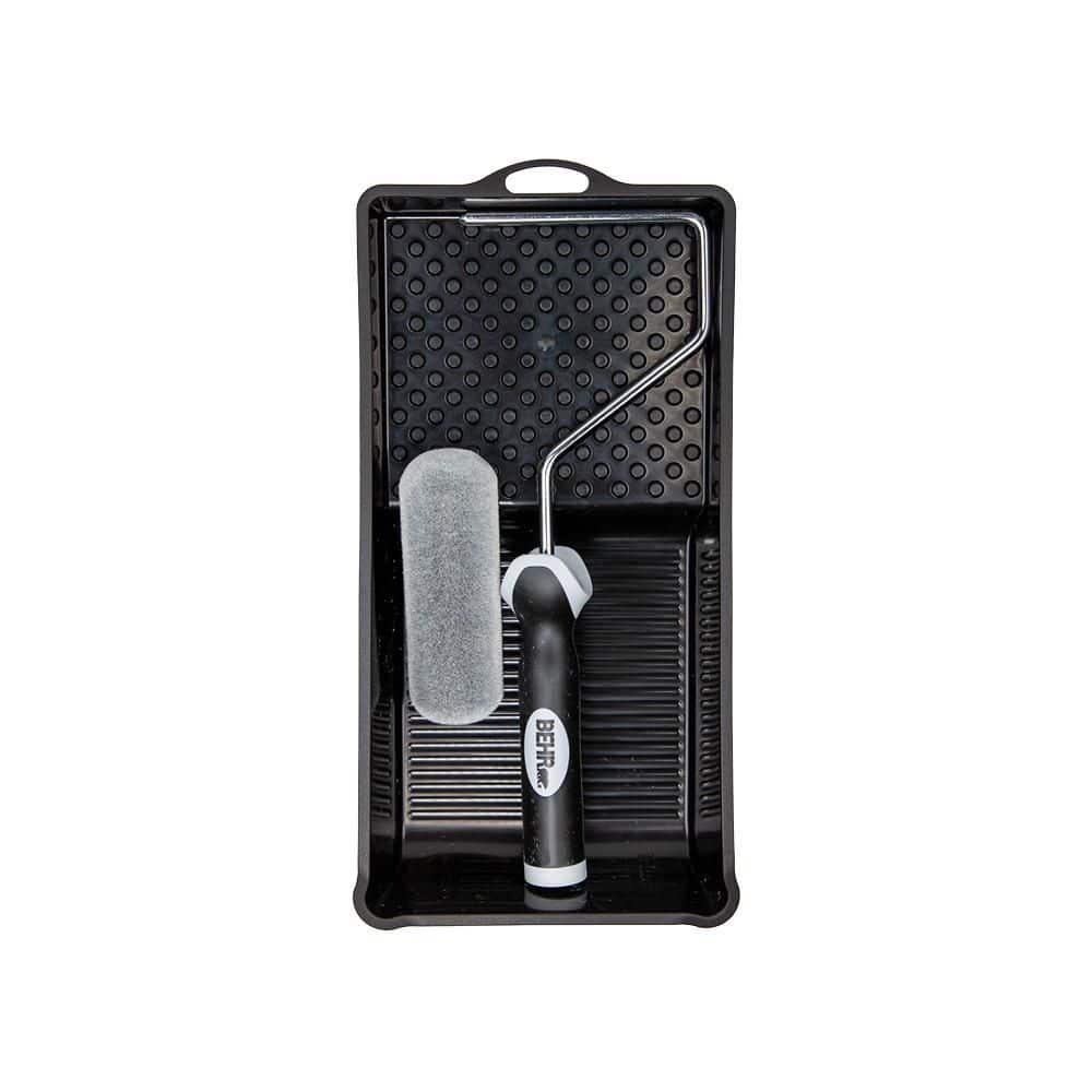 BEHR 4 in. Premium Flocked Foam Mini Roller Tray Kit (3-Piece) (3)