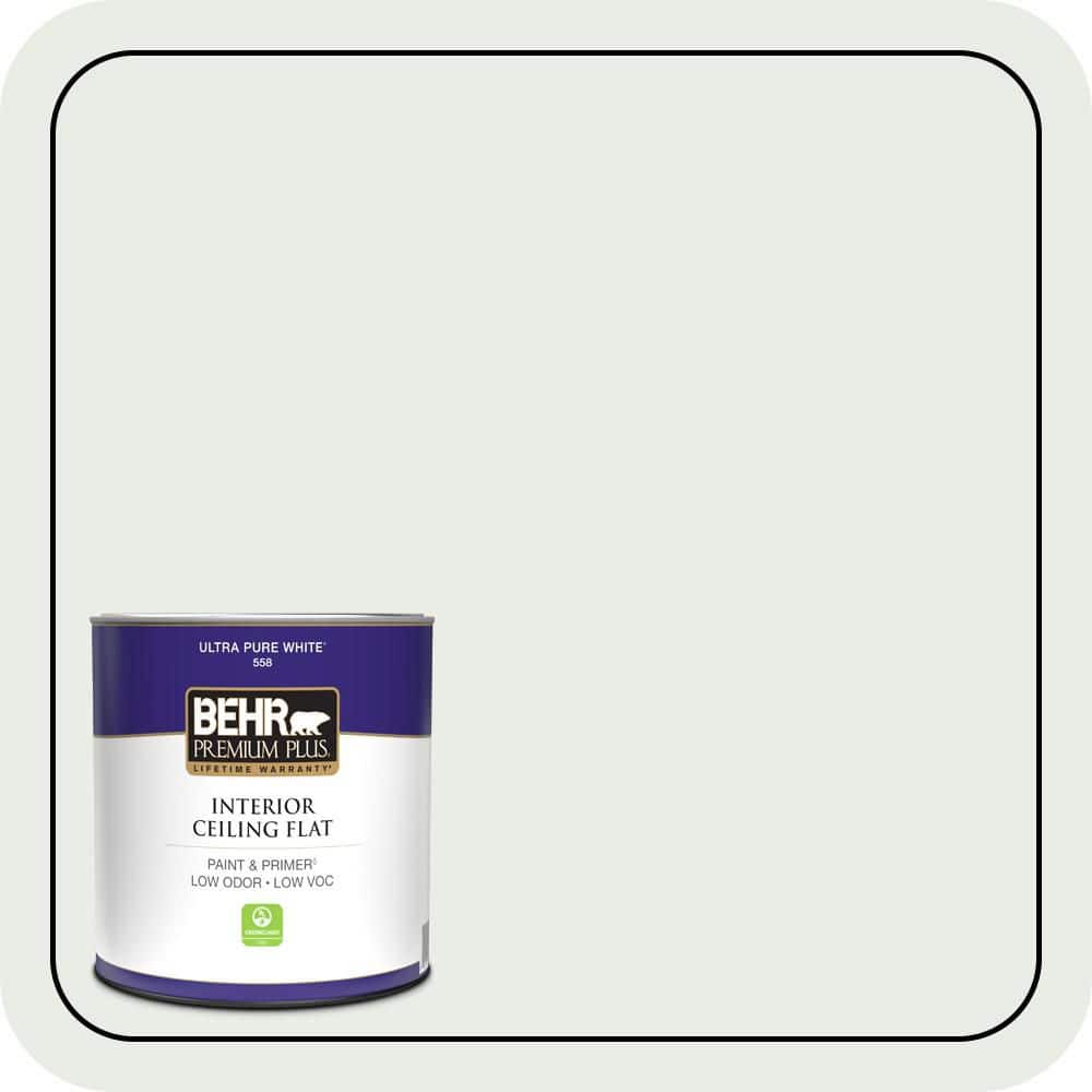BEHR PREMIUM PLUS 1 qt. #PPU25-12 Minimalistic Ceiling Flat Interior Paint & Primer (1)