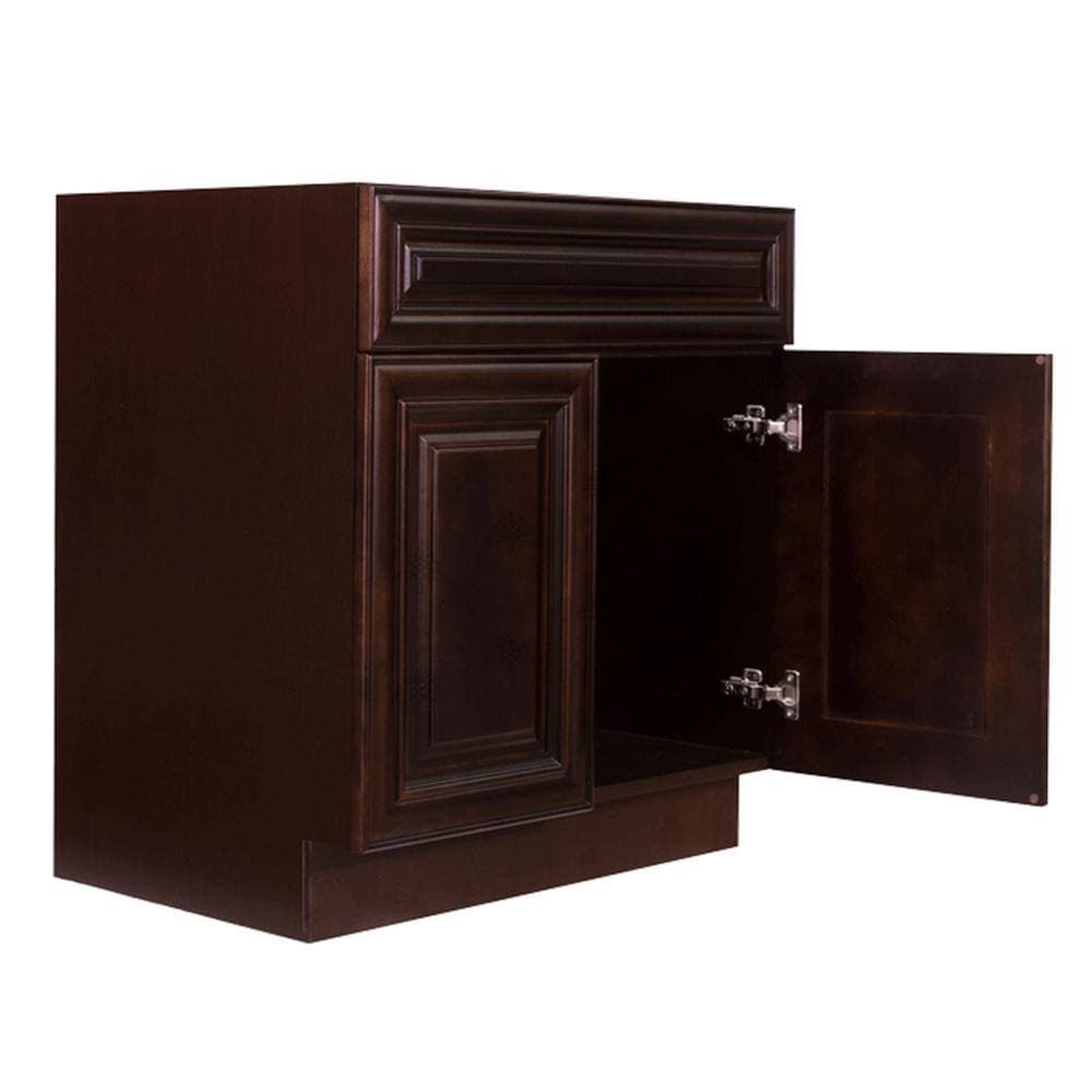 LIFEART CABINETRY Edinburgh Assembled 30 in. x 21 in. x 33 in. Bath Vanity Sink Base Cabinet with 2 Doors in Espresso Finish (3)
