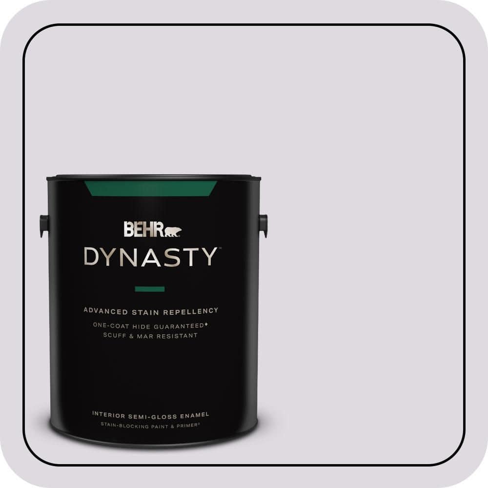 BEHR DYNASTY 1 gal. #PR-W01 Mystical Mist Semi-Gloss Enamel Interior Stain-Blocking Paint & Primer