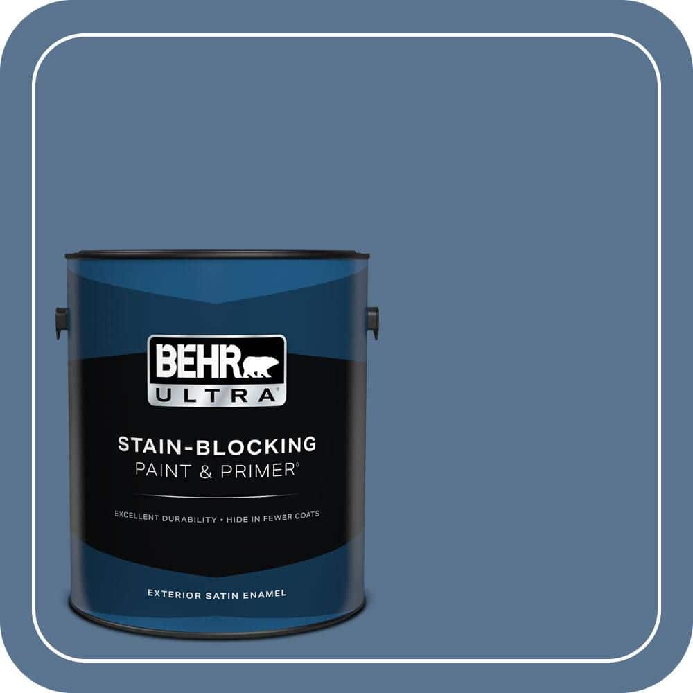 BEHR ULTRA 1 gal. #PPU14-18 Laguna Blue Satin Enamel Exterior Paint & Primer
