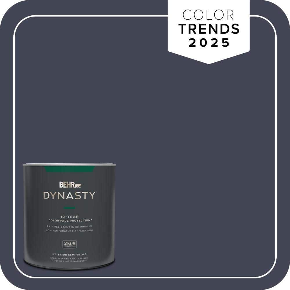 BEHR DYNASTY 1 qt. #PPU15-19 Black Sapphire Semi-Gloss Exterior Stain-Blocking Paint & Primer