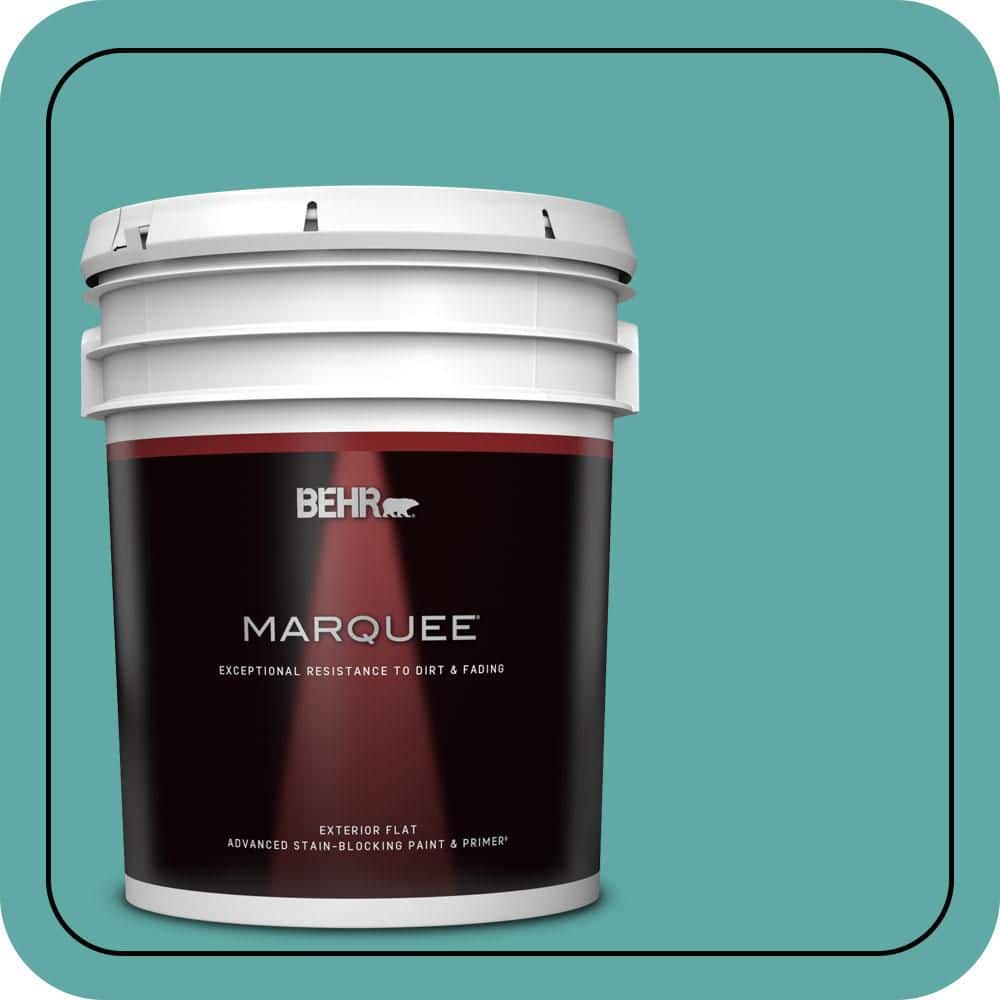 BEHR MARQUEE 5 gal. #500D-5 Teal Zeal Flat Exterior Paint & Primer