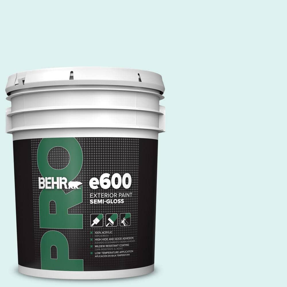 BEHR PRO 5 gal. #500C-2 Aqua Pura Semi-Gloss Exterior Paint
