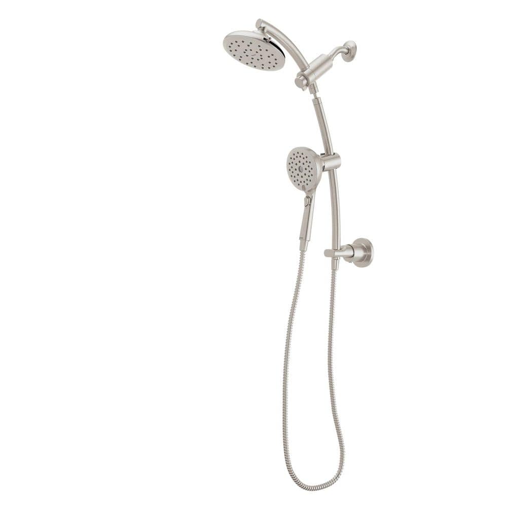 MOEN Verso 2-Spray Patterns Wall Mount Shower Head with Magnetix Docking and 6 in. Spray Face 2.5 GPM in Brushed Nickel (2)