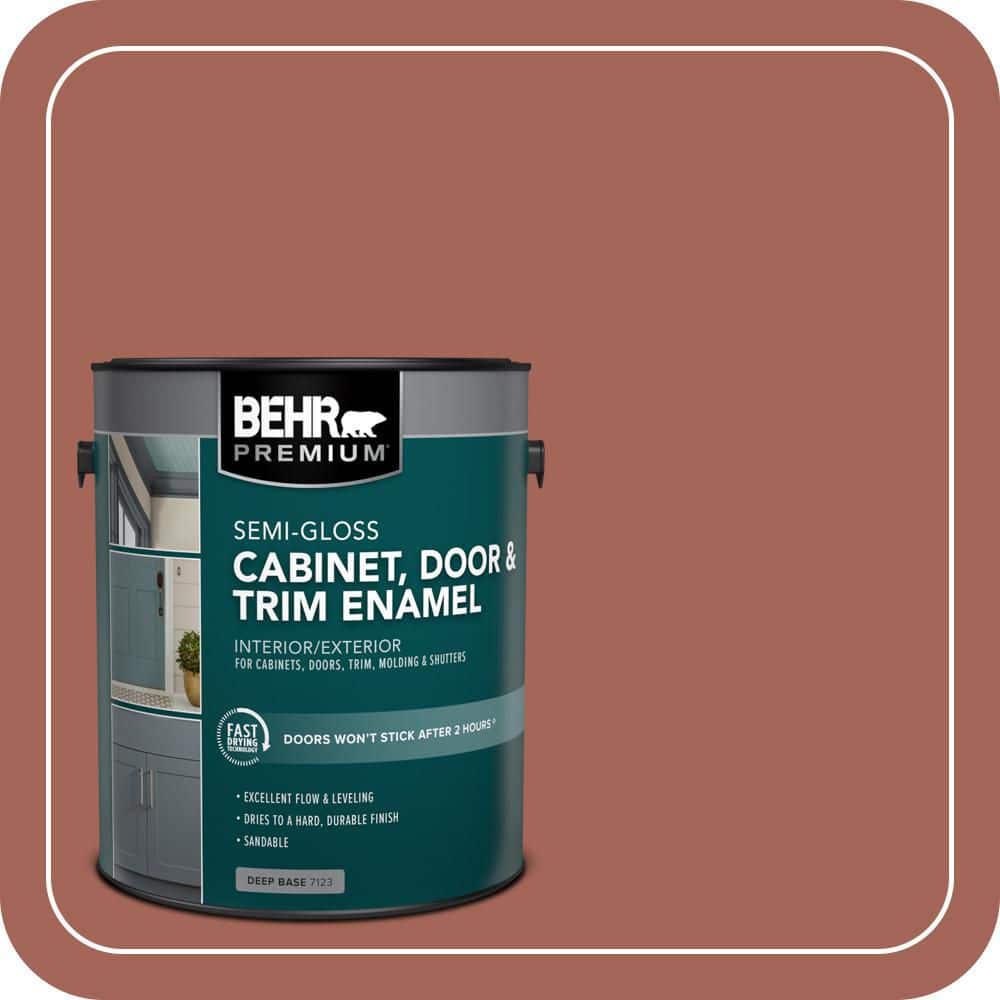 BEHR PREMIUM 1 gal. #HDC-CL-08 Sun Baked Earth Semi-Gloss Enamel Interior/Exterior Cabinet, Door & Trim Paint
