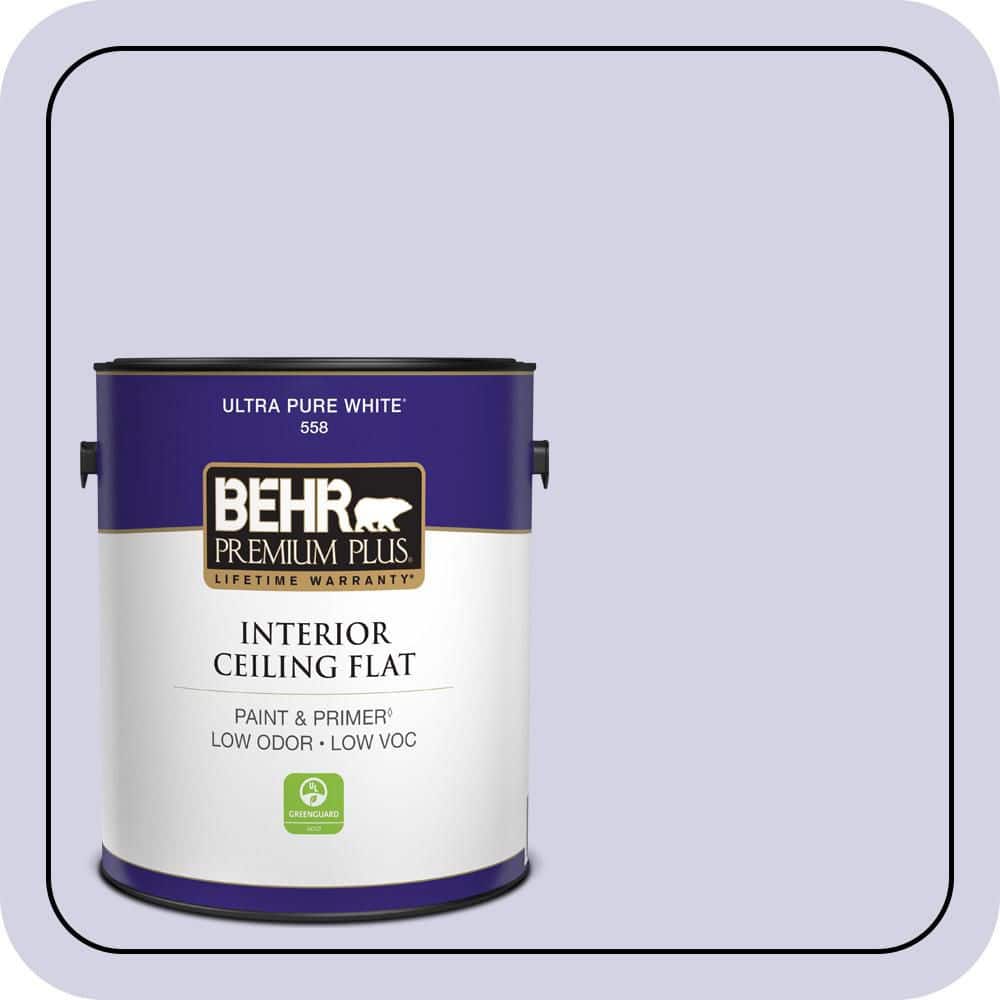 BEHR PREMIUM PLUS 1 gal. #M550-2 Lavender Memory Ceiling Flat Interior Paint & Primer (1)